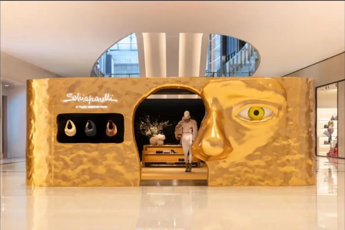 Schiaparelli brings golden surrealism to Dubai with gilded pop-up at Dubai Mall