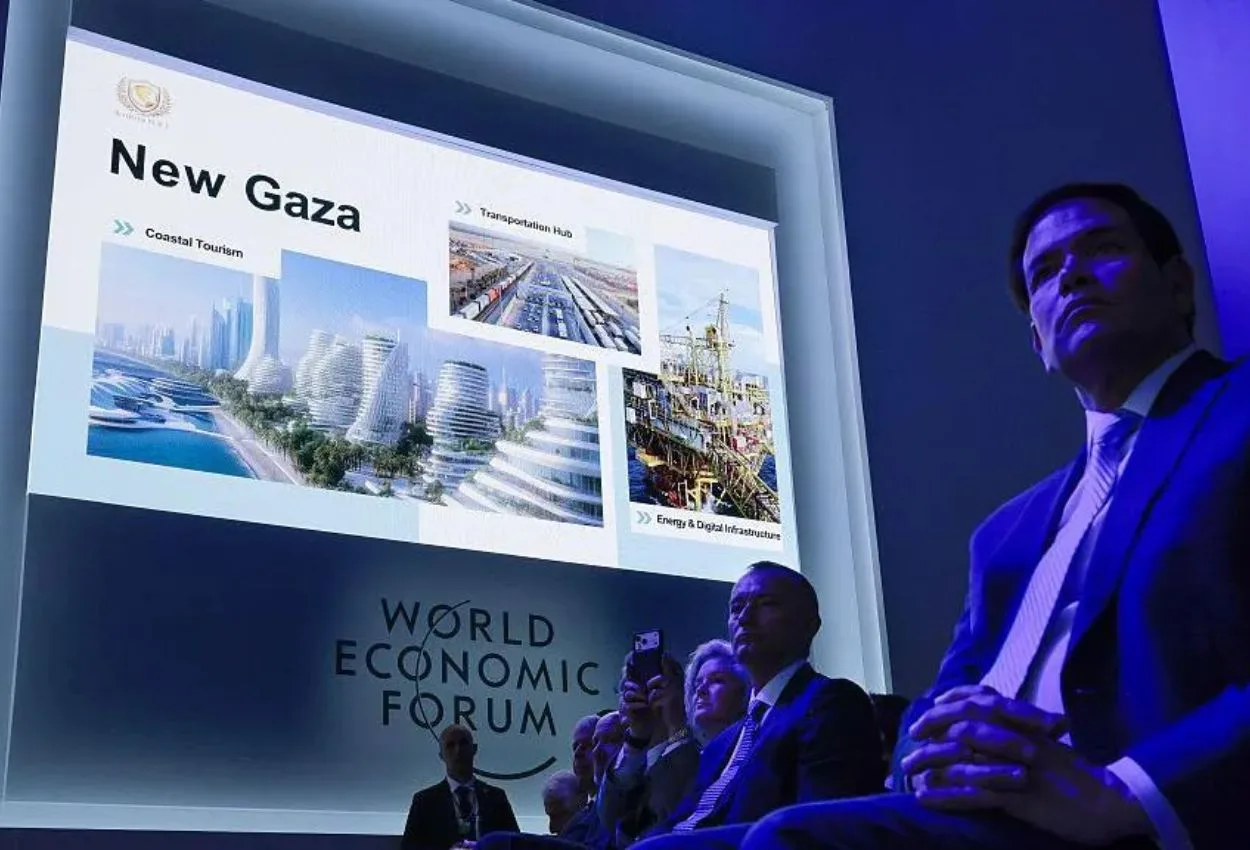 US President Donald Trump unveils New Gaza at WEF Davos 2026