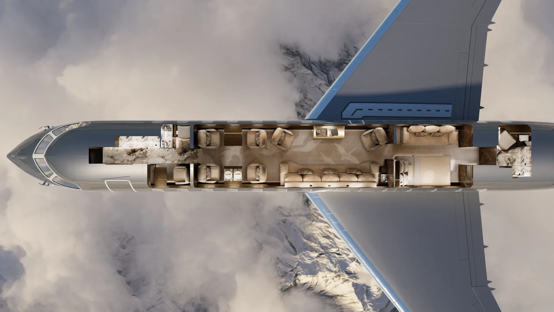 Bombardier and Elie Saab design a cabin for the Global 8000