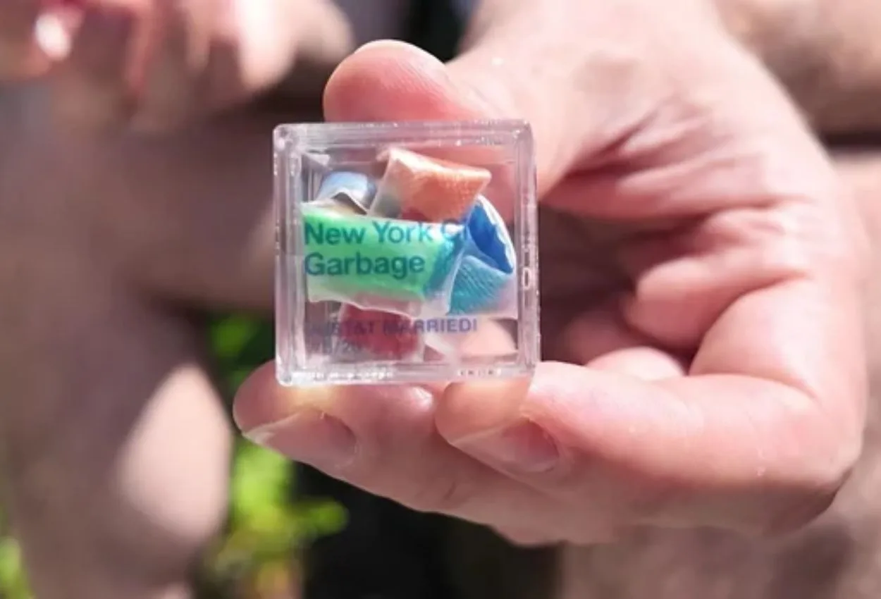 NYC artist sells MSG trash cubes from Swift–Kelce wedding