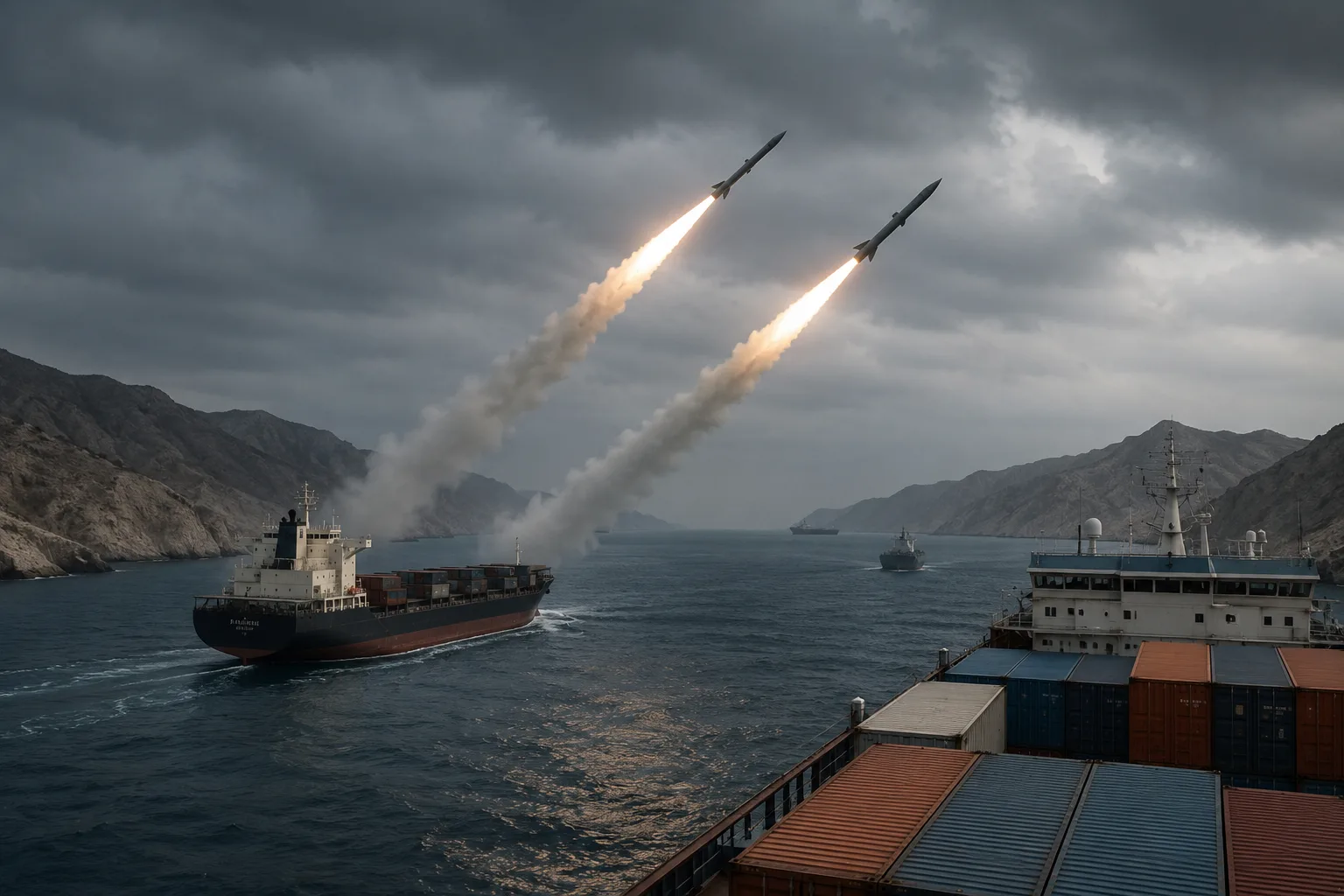 Iran fires missiles at commercial ships in Strait of Hormuz